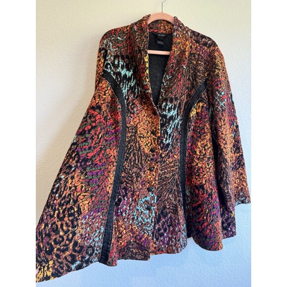 Ali Miles Women's Boho Artsy Colorful Button Front Jacket Cardigan Knit 3X - Picture 5 of 12
